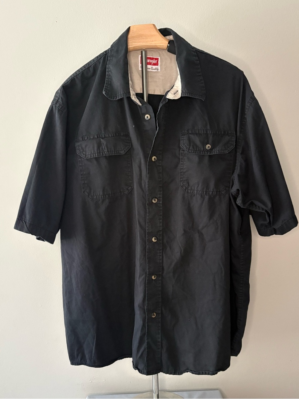 Wrangler Black Short-Sleeve Work Shirt